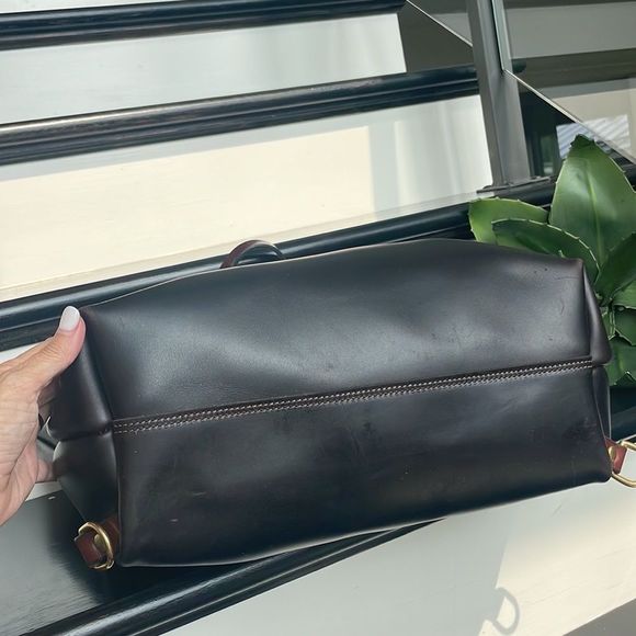 New black and brown leather messenger satchel tote handbag purse laptop custom - Picture 6 of 8